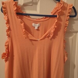 TRUE CRAFT WOMEN'S JUNIOR PLUS SLEEVELESS "COOL MELON" SUMMER RIBBED TOP SIZE 0X